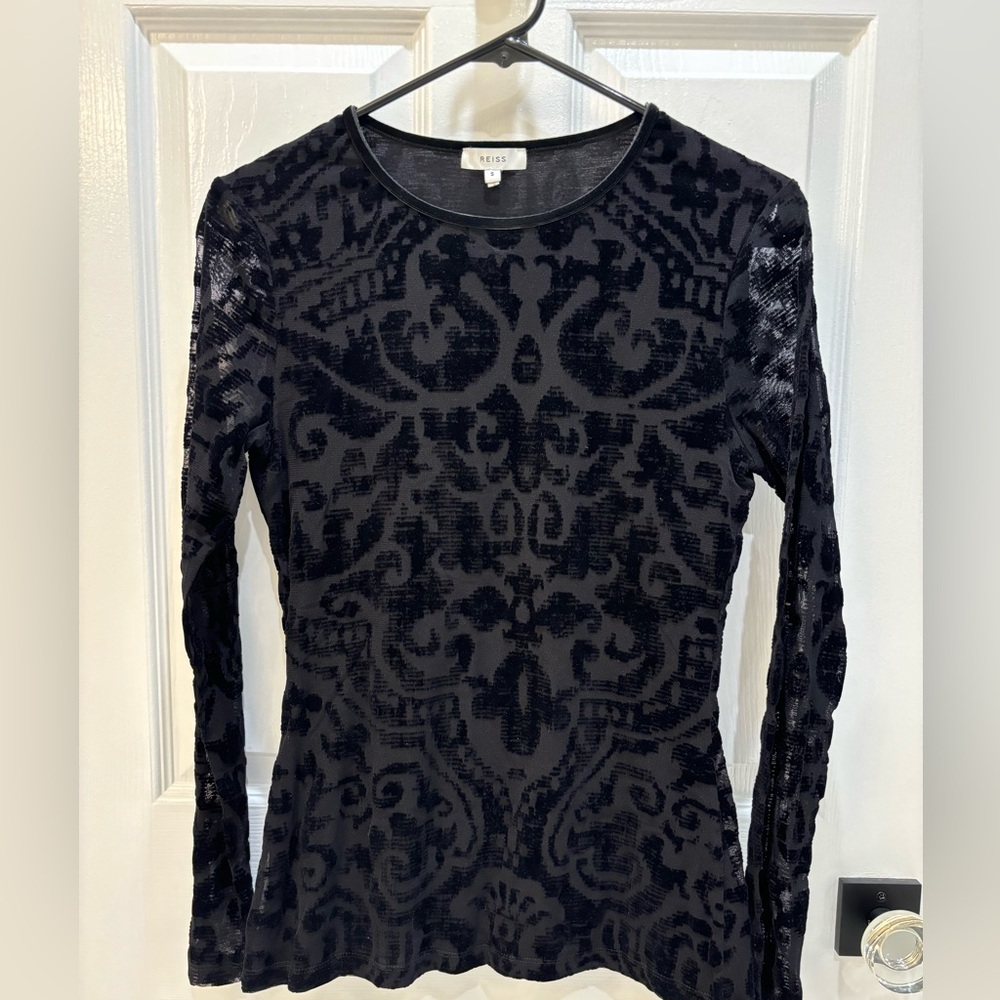 Reiss Velvet print top